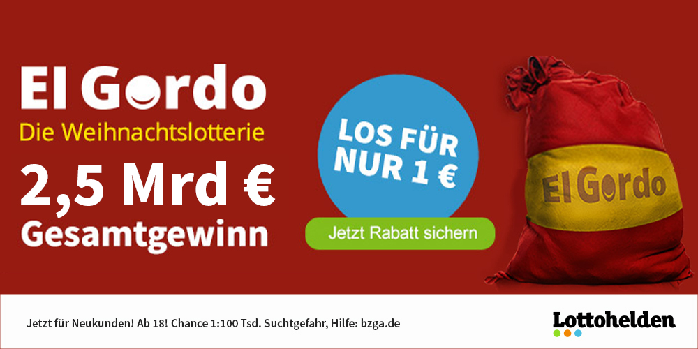 Lottohelden El Gordo Weihnachtslotterie Los für 1 Euro