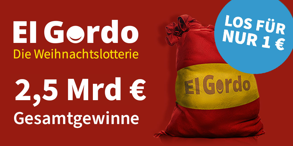 El Gordo Weihnachtslotterie Lotthohelden Angebot Los für 1 Euro
