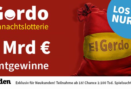 Lottohelden 2,5 Mrd € El Gordo Jackpot bei rewardo mit Cashback